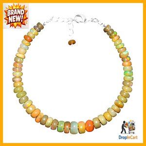 Handmade Boho Gemstone Bracelet Adjustable Silver Chain Healing Crystals Dainty